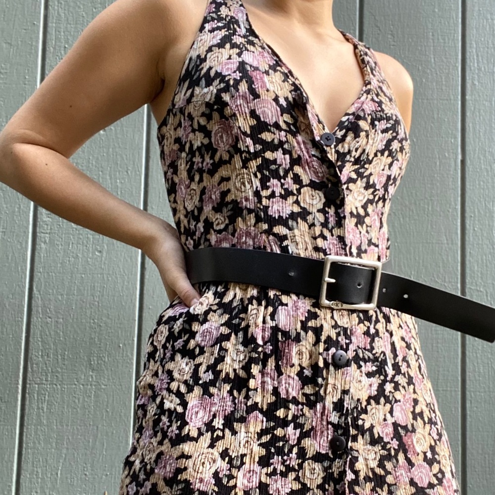 90s Betsy Lauren Summer Floral Button-Down Dress